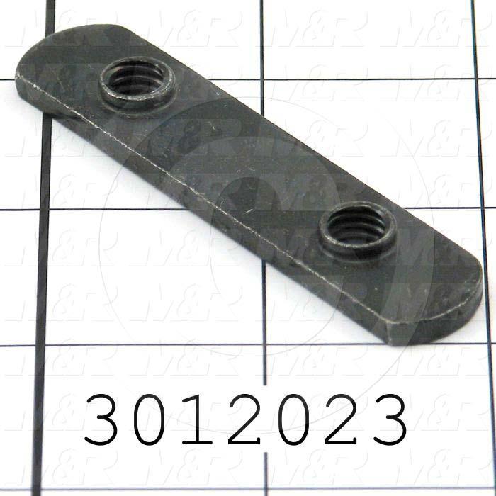 Extrusions and Accessories, Double Economy T-Nut, 2.81" Overall Length, 0.63" Width, 5/16-18 Thread Size, Black Zinc