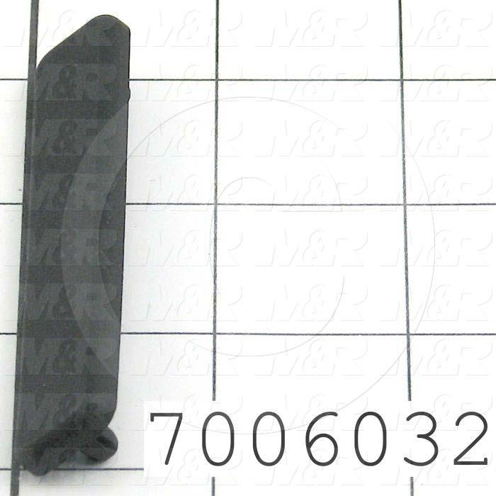 Extrusions and Accessories, End Cap, 80 mm Overall Length, 16 mm Width, Height 4 mm, Plastic, Black Color