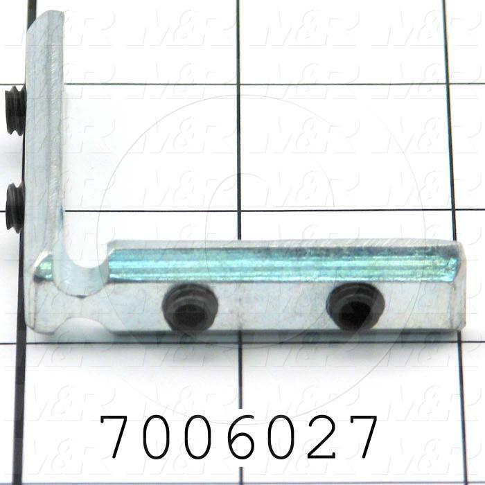 Extrusions and Accessories, T-Slot Corner Bracket, 2.00 in. Overall Length, 0.50" Width, Height 2.00 in., 1/4"-20 Thread Size, Steel, Zinc Plated