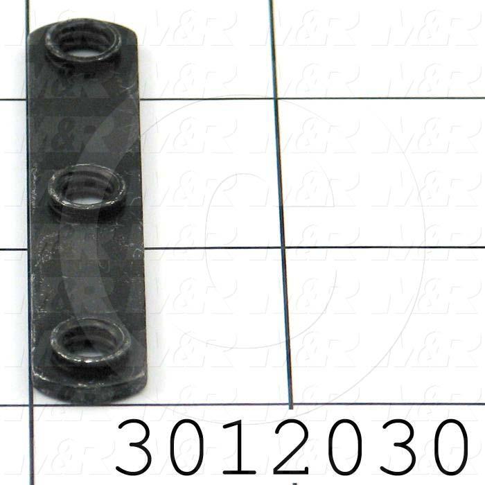 Extrusions and Accessories, Triple Economy T-Nut, 2.450" Overall Length, 0.440" Width, Height 0.095", 1/4"-20 Thread Size, Black Zinc