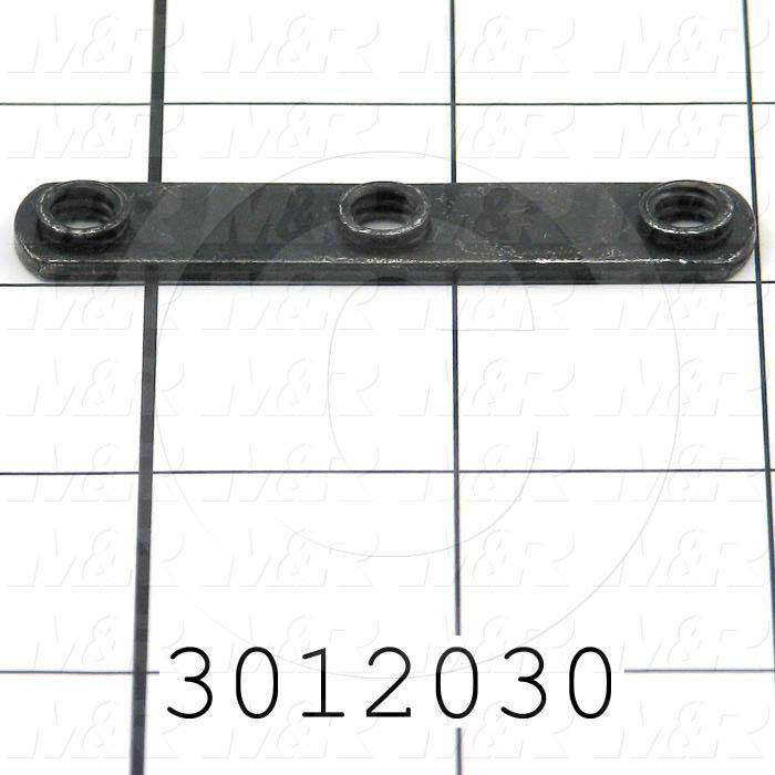 Extrusions and Accessories, Triple Economy T-Nut, 2.450" Overall Length, 0.440" Width, Height 0.095", 1/4"-20 Thread Size, Black Zinc