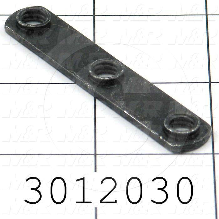 Extrusions and Accessories, Triple Economy T-Nut, 2.450" Overall Length, 0.440" Width, Height 0.095", 1/4"-20 Thread Size, Black Zinc