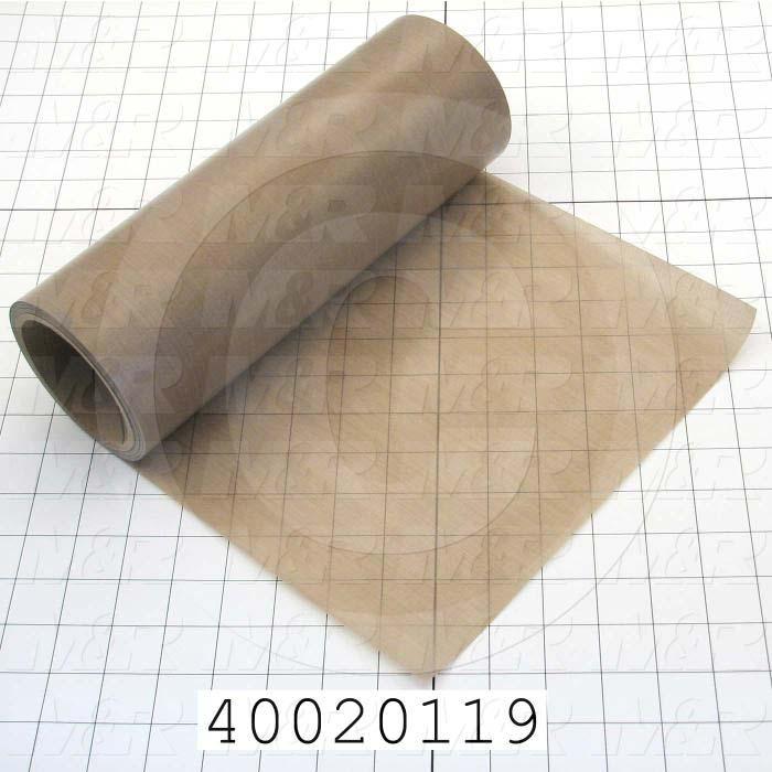 Fabric, Teflon Coated Fiberglass Fabric, 0.003", 11", 1296", Natural Brown/Tan, 550'F