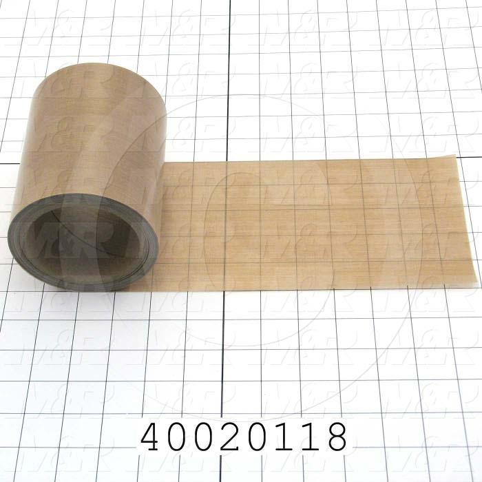 Fabric, Teflon Coated Fiberglass Fabric, 0.003", 5", 1296", Natural Brown/Tan, 550'F