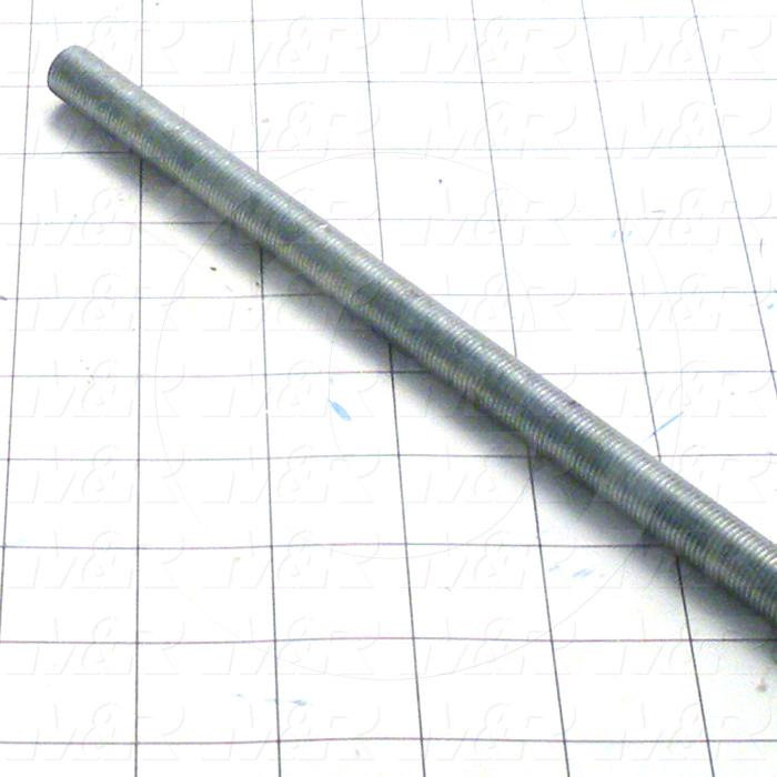 Fabricated Parts, 1/2-20 Threaded Rod 29 Length, 29 in. Length, 1/2 in. Diameter, Zinc Plated Finish
