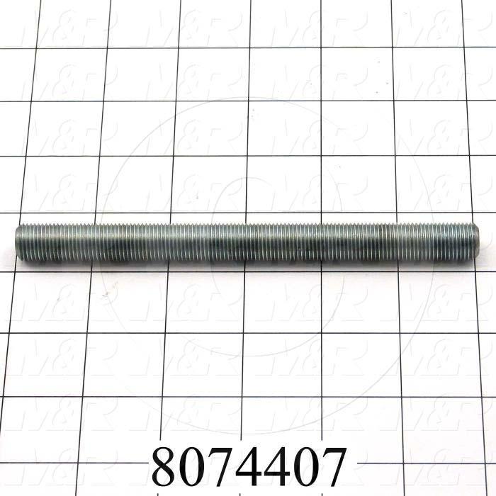 Fabricated Parts, 1/2-20 Threaded Rod 6", 6.00 in. Length, 1/2-20 Thread Size, As Material Finish
