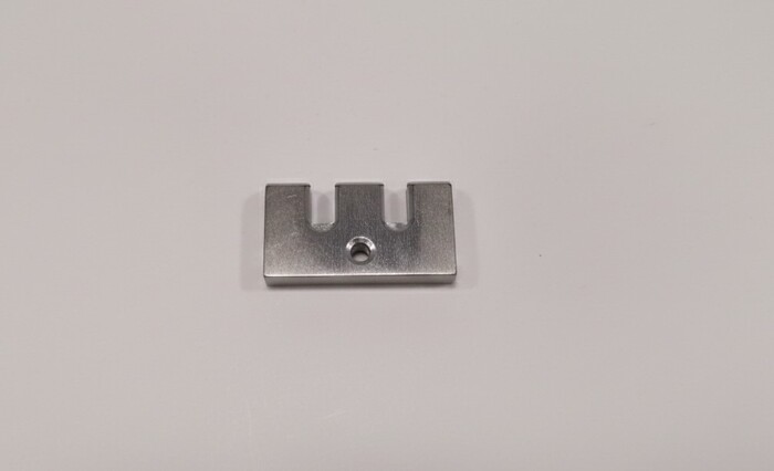 Fabricated Parts, 2 Pin Center Positioner, 1.50 in. Length, 0.83 in. Width, 0.26 in. Thickness, Tumble Finish