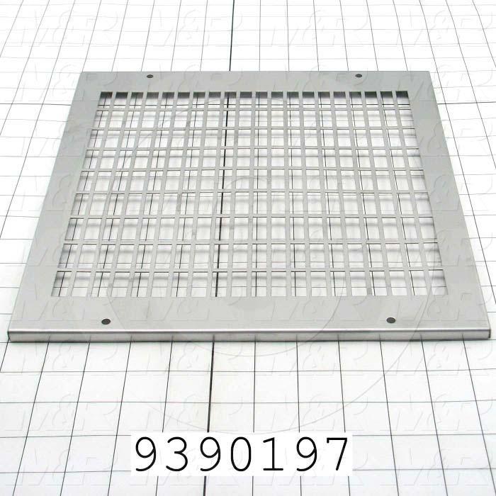 Fabricated Parts, Air Filter Grill, 12.63 in. Length, 11.63 in. Width, 0.33 in. Height, 18 GA Thickness