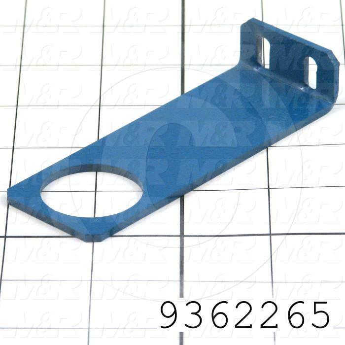 Fabricated Parts, Air Presure Regulator Bracket, 4.25 in. Length, 1.50 in. Width, 0.75 in. Height, 0.75 in. Thickness, Painted Blue Finish