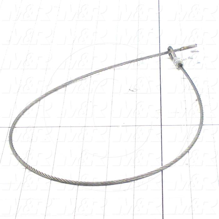 Fabricated Parts, Aircraft Cable, 28.00 in. Length, 5/32 in. Diameter, Cable Assembly Includes Clamps For Length Adjusting