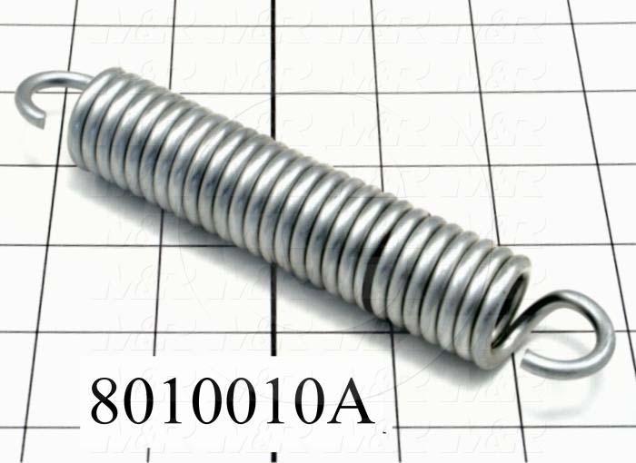 Fabricated Parts, Arm Spring, 5.00 in. Length, 1.00 in. Diameter, OC50002 Decorative Chrome Plating Finish