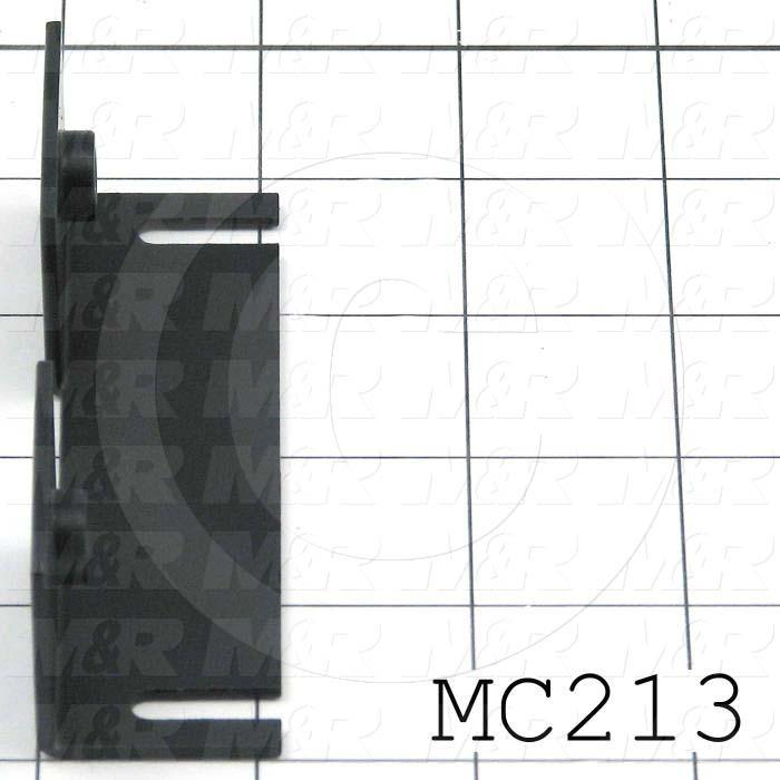 Fabricated Parts, Bearing Plate Mounting Angle, 3.81 in. Length, 1.19 in. Width, 1.12 in. Height, 14 GA Thickness, Black Finish