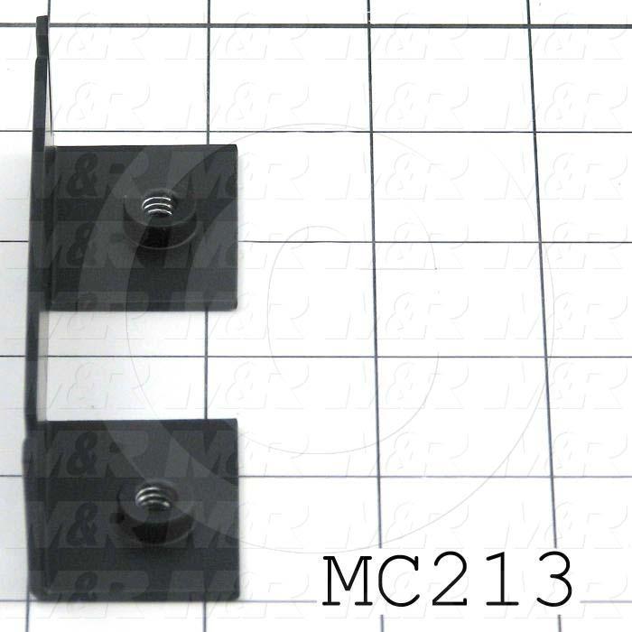 Fabricated Parts, Bearing Plate Mounting Angle, 3.81 in. Length, 1.19 in. Width, 1.12 in. Height, 14 GA Thickness, Black Finish