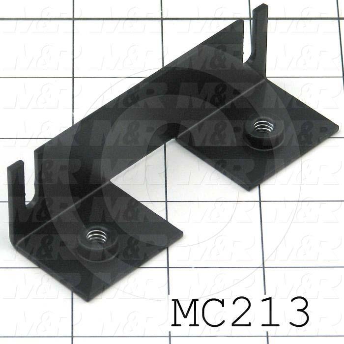 Fabricated Parts, Bearing Plate Mounting Angle, 3.81 in. Length, 1.19 in. Width, 1.12 in. Height, 14 GA Thickness, Black Finish