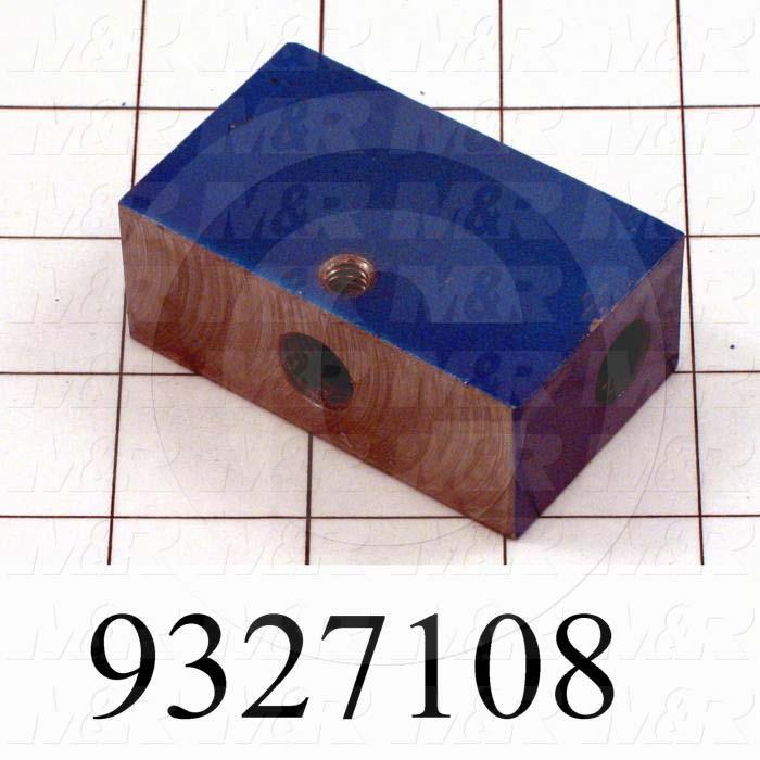 Fabricated Parts, Bed Adjustment Block, 2.50 in. Length, 1.50 in. Width, 1.00 in. Thickness, Painted Blue Finish