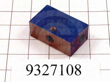 Fabricated Parts, Bed Adjustment Block, 2.50 in. Length, 1.50 in. Width, 1.00 in. Thickness, Painted Blue Finish