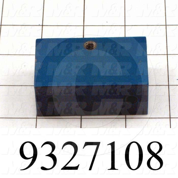 Fabricated Parts, Bed Adjustment Block, 2.50 in. Length, 1.50 in. Width, 1.00 in. Thickness, Painted Blue Finish
