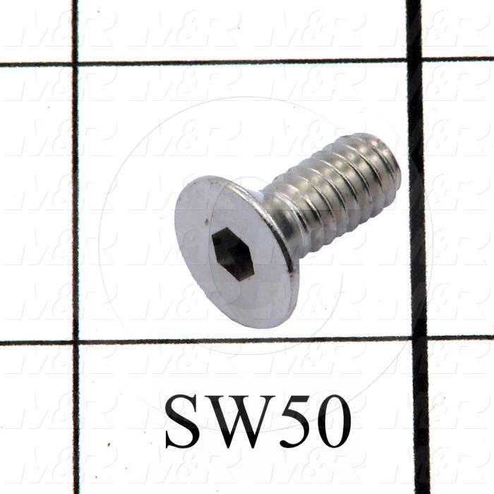 Fabricated Parts, Blanket Hold Down Screw, 0.63 in. Length, 1/4"-20 Thread Size, Nickel Finish