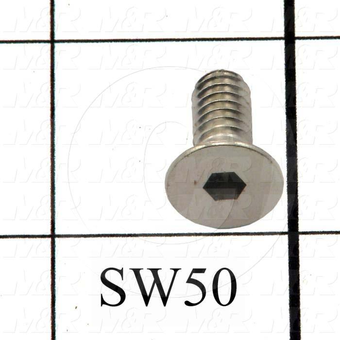 Fabricated Parts, Blanket Hold Down Screw, 0.63 in. Length, 1/4"-20 Thread Size, Nickel Finish