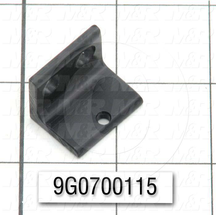 Fabricated Parts, Blower Male Clevis, 1.00 in. Length, 0.75 in. Width, 0.75 in. Height, Black Anodized Finish