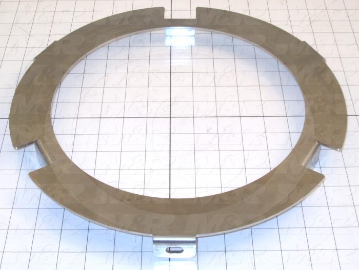 Fabricated Parts, Bucket Pull Down Cover, 1.06 in. Length, 13.88 in. Diameter, 10 GA Thickness