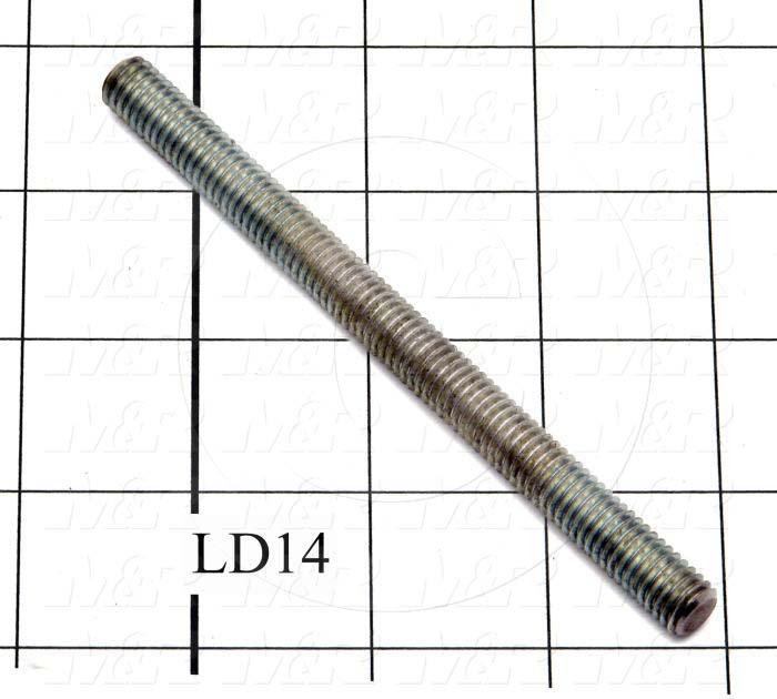 Fabricated Parts, Capacitor Mounting Screw, 5.00 in. Length, 3/8-16 Thread Size, Threaded Steel Rod, Zinc Plated Finish
