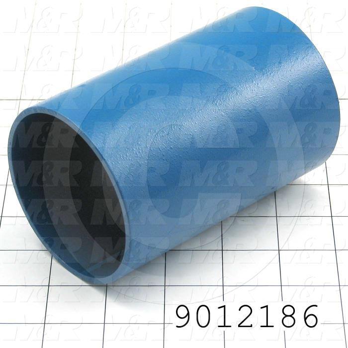 Fabricated Parts, Carous. Distance Bushing, 5.00 in. Length, 3.25 in. Diameter, 11 GA Thickness, Painted Blue Finish