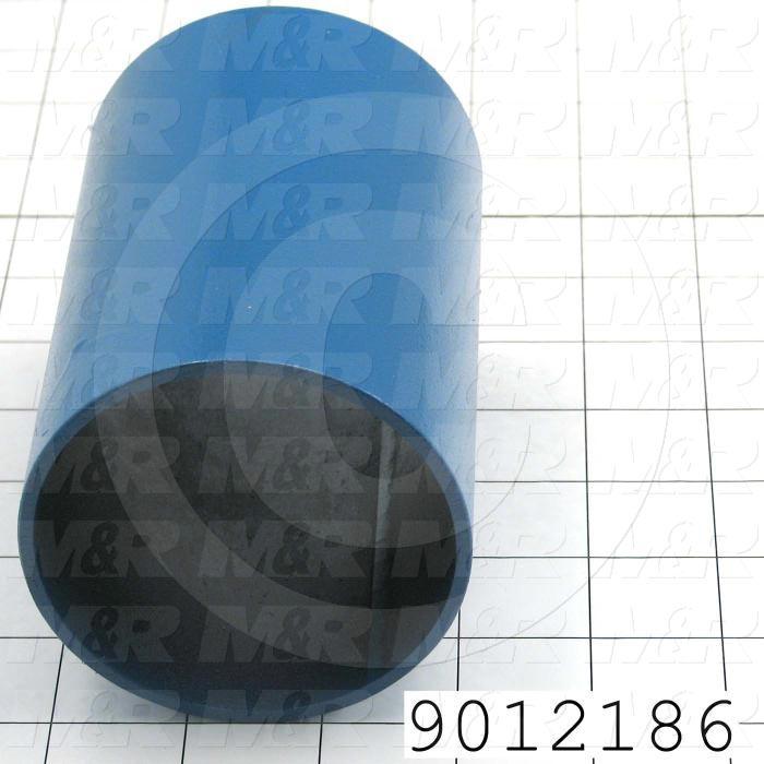 Fabricated Parts, Carous. Distance Bushing, 5.00 in. Length, 3.25 in. Diameter, 11 GA Thickness, Painted Blue Finish