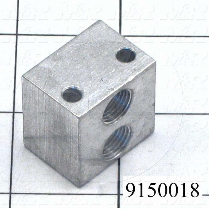 Fabricated Parts, Carriage Air Connector, 1.00 in. Length, 1.00 in. Width, 0.75 in. Height
