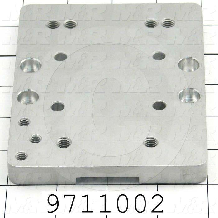 Fabricated Parts, Carriage Plate, 5.15 in. Length, 4.00 in. Width, 0.50 in. Thickness, Clear Anodized Finish