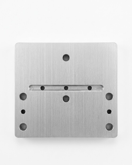 Fabricated Parts, Carriage Plate 6", 6.00 in. Length, 5.50 in. Width, 0.50 in. Thickness, Anodized Finish