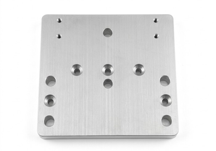 Fabricated Parts, Carriage Plate 6", 6.00 in. Length, 5.50 in. Width, 0.50 in. Thickness, Anodized Finish
