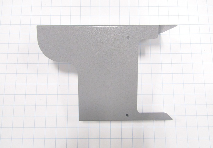 Fabricated Parts, Carriage Right Cover, 10.71 In. Length, 7.55 in. Width, 3.84 in. Height, 16 GA Thickness, Painted  Grey Finish