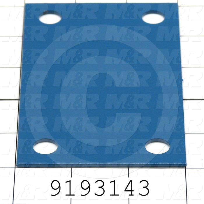 Fabricated Parts, Channel  Connecting Plate, 5.00 in. Length, 3.00 in. Width, 14 GA Thickness, Painted Blue Finish