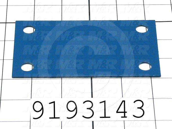 Fabricated Parts, Channel  Connecting Plate, 5.00 in. Length, 3.00 in. Width, 14 GA Thickness, Painted Blue Finish