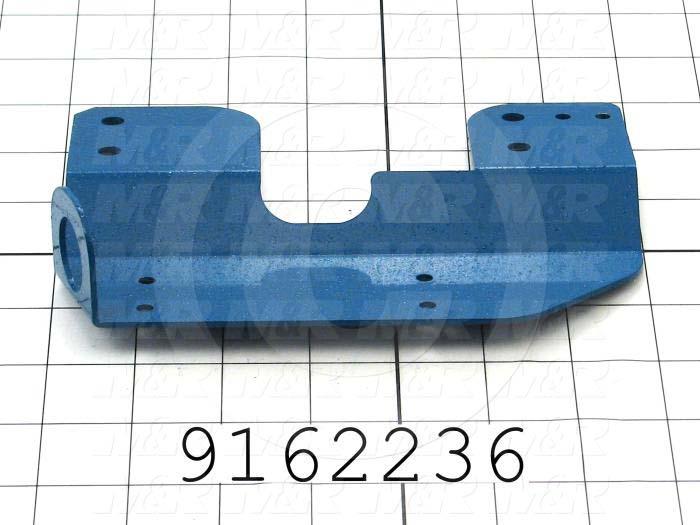 Fabricated Parts, Clevis Cable Support, 6.88 in. Length, 4.74 in. Width, 1.38 in. Height, 14 GA Thickness, Painted Blue Finish
