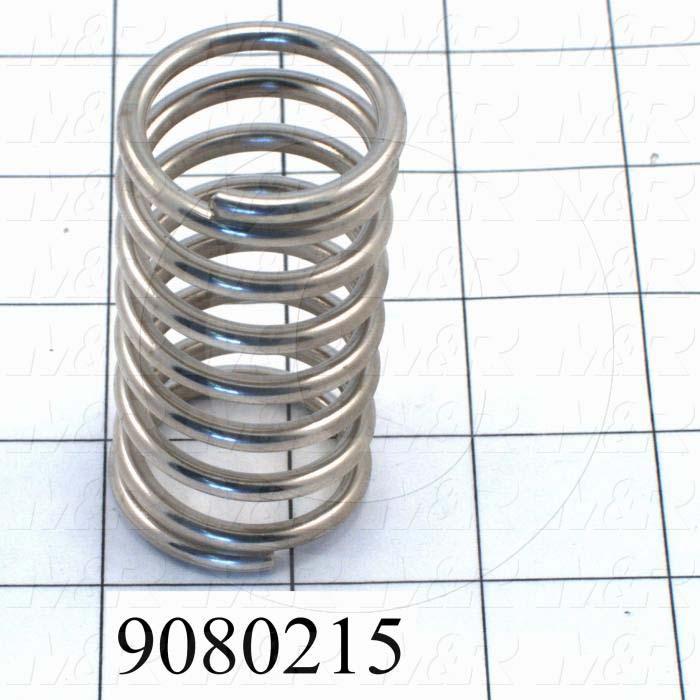 Fabricated Parts, Compression Spring, 2.75 in. Length, 1.40 in. Diameter