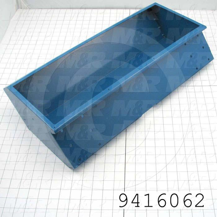 Fabricated Parts, Control Box Weldment, 22.81 in. Length, 9.70 in. Width, 8.02 in. Height, Painted Blue Finish