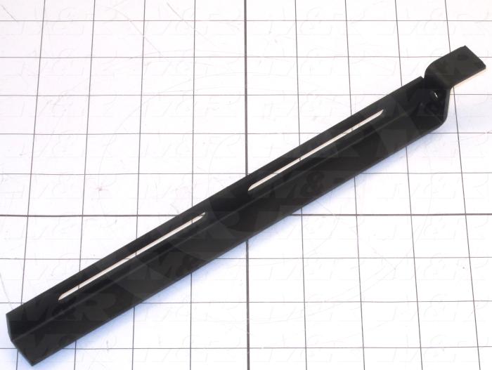 Fabricated Parts, Conveyor Supports Left, 11.10 in. Length, 1.32 in. Width, 0.75 in. Height, 12 GA Thickness