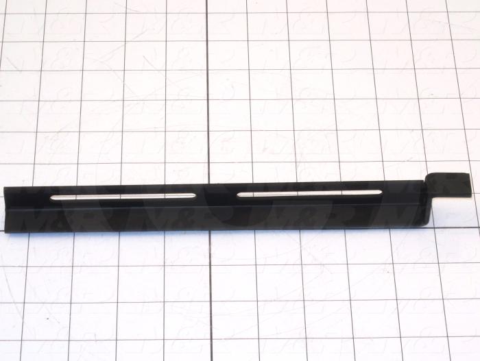 Fabricated Parts, Conveyor Supports Left, 11.10 in. Length, 1.32 in. Width, 0.75 in. Height, 12 GA Thickness