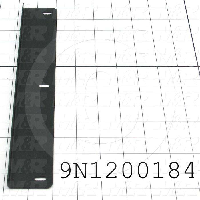 Fabricated Parts, Corner Glass Hold-Down, 13.00 in. Length, 1.80 in. Width, 0.50 in. Height, 16 GA Thickness, Satin Black Finish