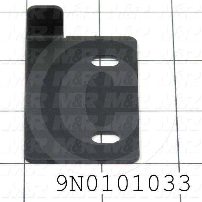 Fabricated Parts, Corner Glass Right Brkt, 2.50 in. Length, 1.50 in. Width, 0.56 in. Height, 16 GA Thickness, Satin Black Finish