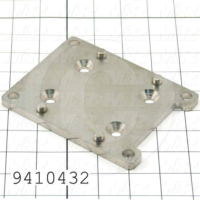 Fabricated Parts, Cyl. Plate Weld-Front R, 5.50 in. Length, 4.25 in. Width, 0.57 in. Height, Nickel Plated Finish
