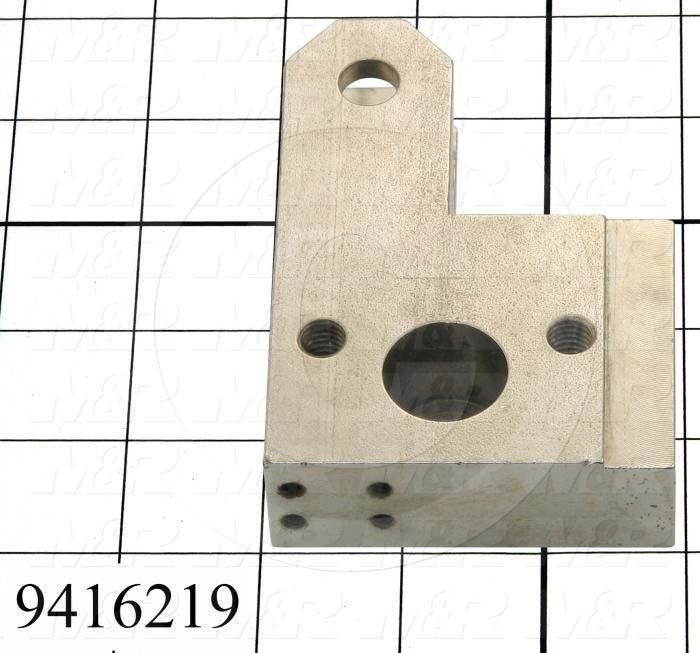 Fabricated Parts, Cylinder Attach. Block Left, 4.13 in. Length, 2.88 in. Width, 1.00 in. Thickness, Nickel Plated Finish