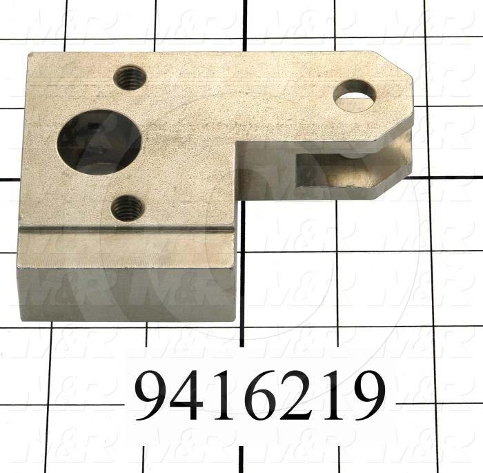 Fabricated Parts, Cylinder Attach. Block Left, 4.13 in. Length, 2.88 in. Width, 1.00 in. Thickness, Nickel Plated Finish