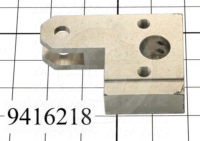 Fabricated Parts, Cylinder Attach.Block Right, 4.13 in. Length, 2.88 in. Width, 1.00 in. Thickness, Nickel Plated Finish