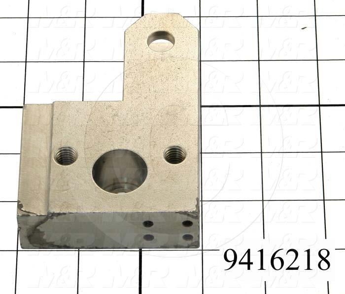 Fabricated Parts, Cylinder Attach.Block Right, 4.13 in. Length, 2.88 in. Width, 1.00 in. Thickness, Nickel Plated Finish