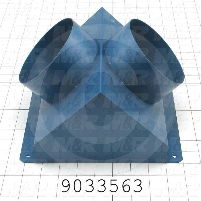 Fabricated Parts, Double Inlet For Blower, 9.49 in. Length, 9.39 in. Width, 6.16 in. Height