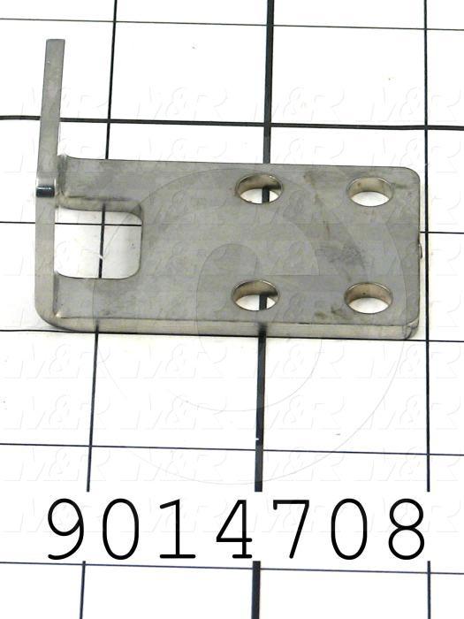 Fabricated Parts, Drawer Chain Bracket, 2.34 in. Length, 1.50 in. Width, 1.13 in. Height, 11 GA Thickness