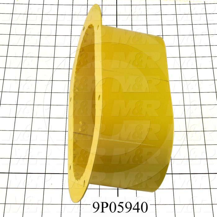 Fabricated Parts, Encoder Cover, 12.00 in. Length, 7.00 in. Width, 4.06 in. Height, Safety Yellow Finish